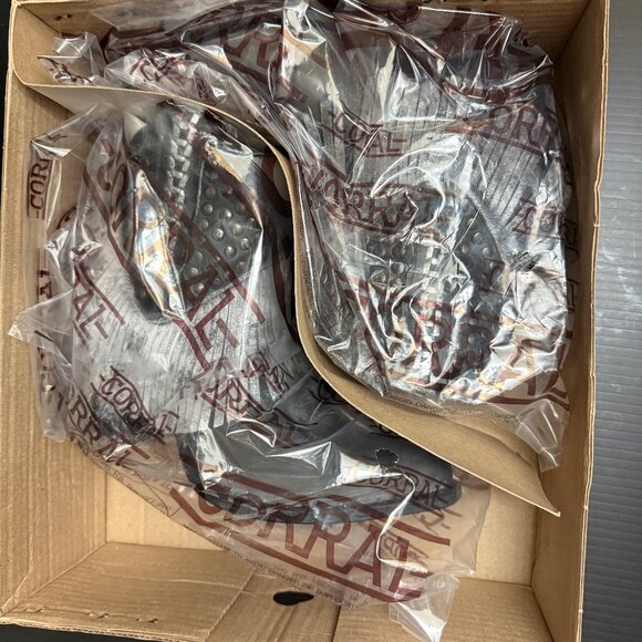 Corral E1435 LD Black Studs & Fringe Ankle Boots Bootie - NEW - Picture 5 of 9